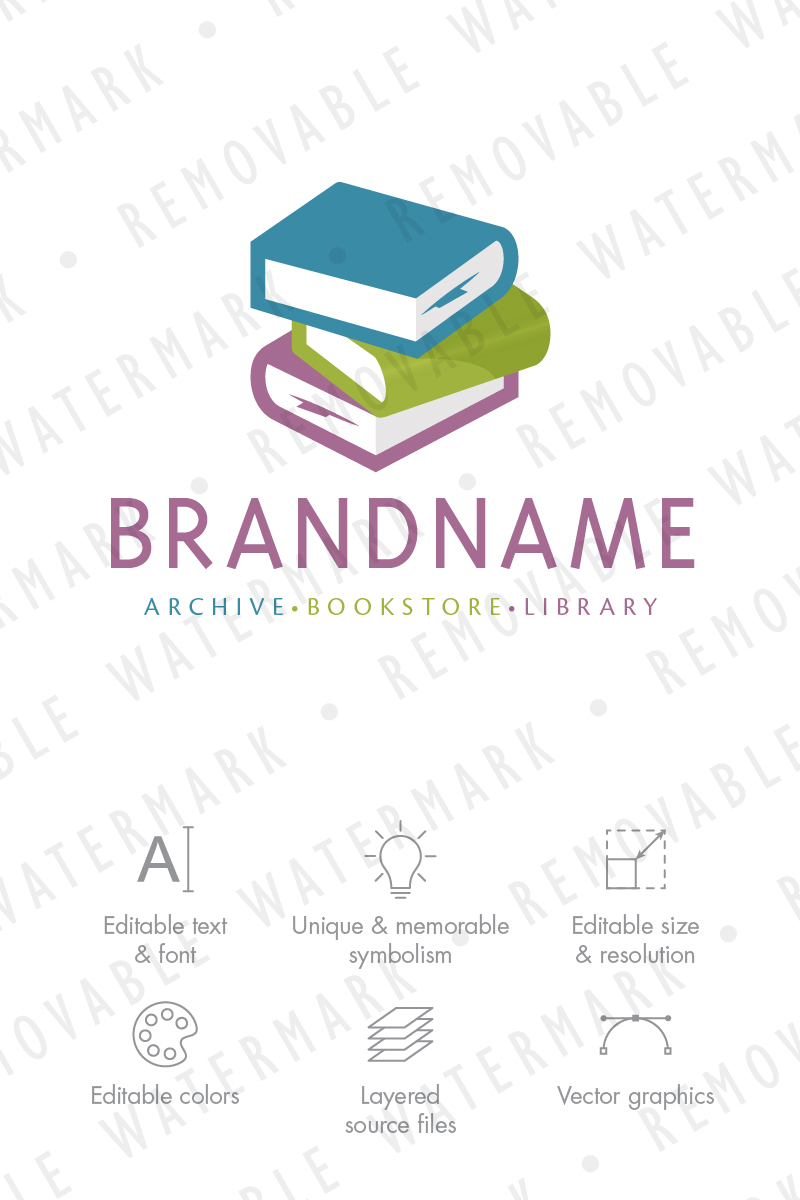 Pile of Books Logo Template