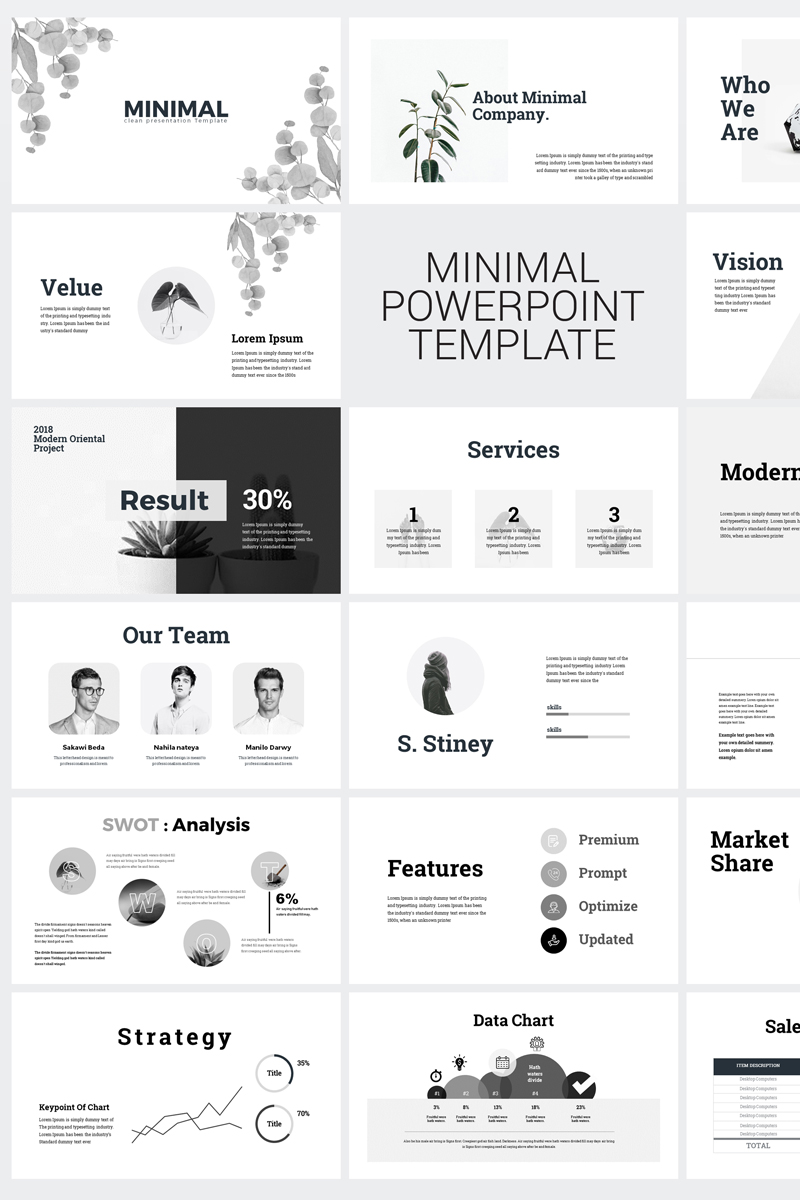 Minimal Clean Business Presentation PowerPoint template