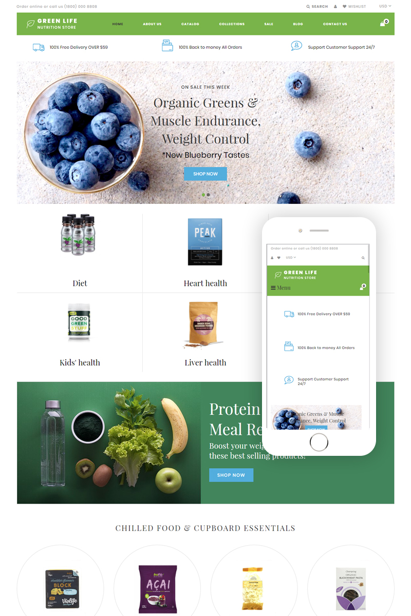 Green Life - Nutrition Responsive Simple Shopify Theme