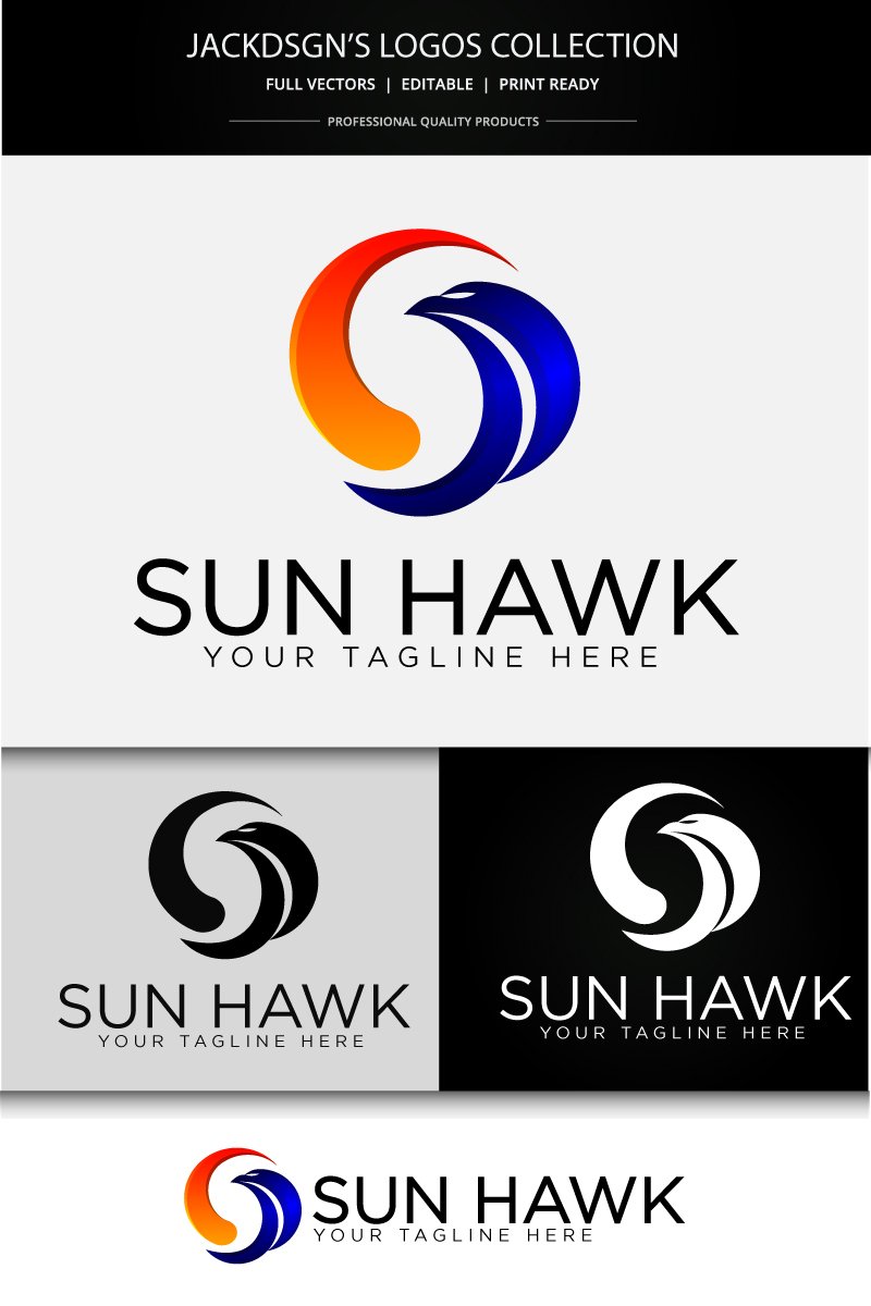 Sun Hawk logo for any product