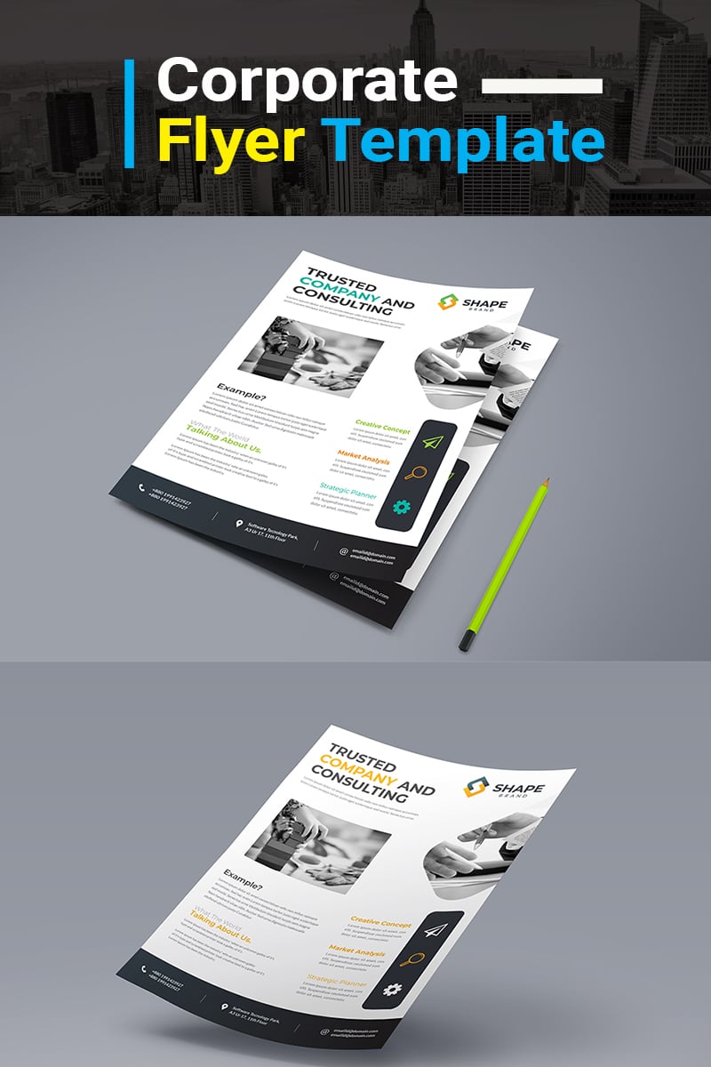 TRUSTED COMPANY AND CONSULTING FLYER PSD - Corporate Identity Template