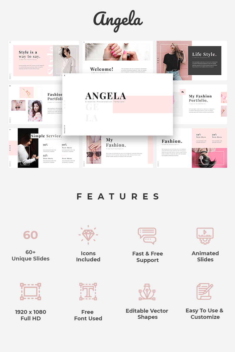 Angela - Creative Fashion PowerPoint template