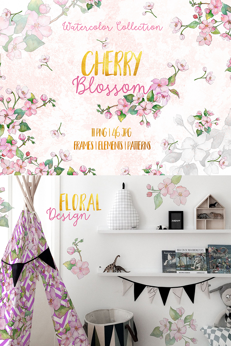 Cherry Blossoms Watercolor Png - Illustration