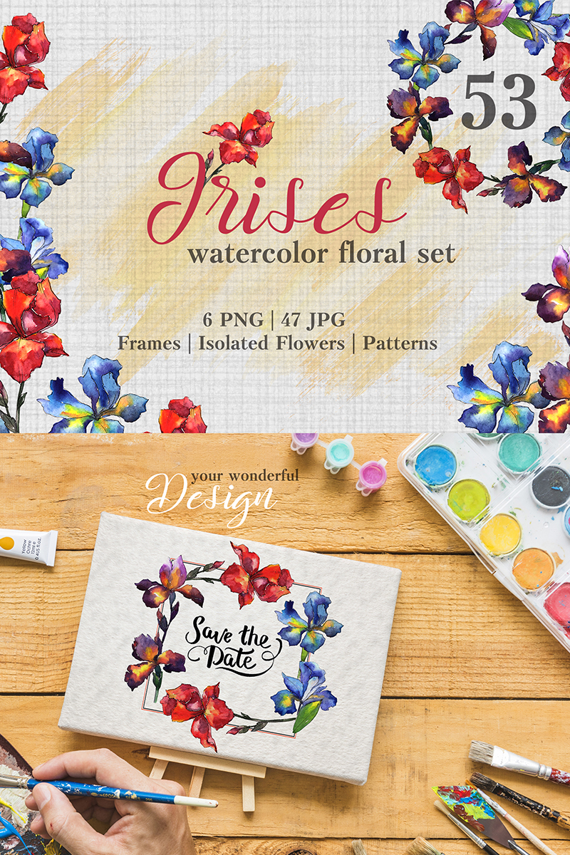Irises Watercolor Png - Illustration