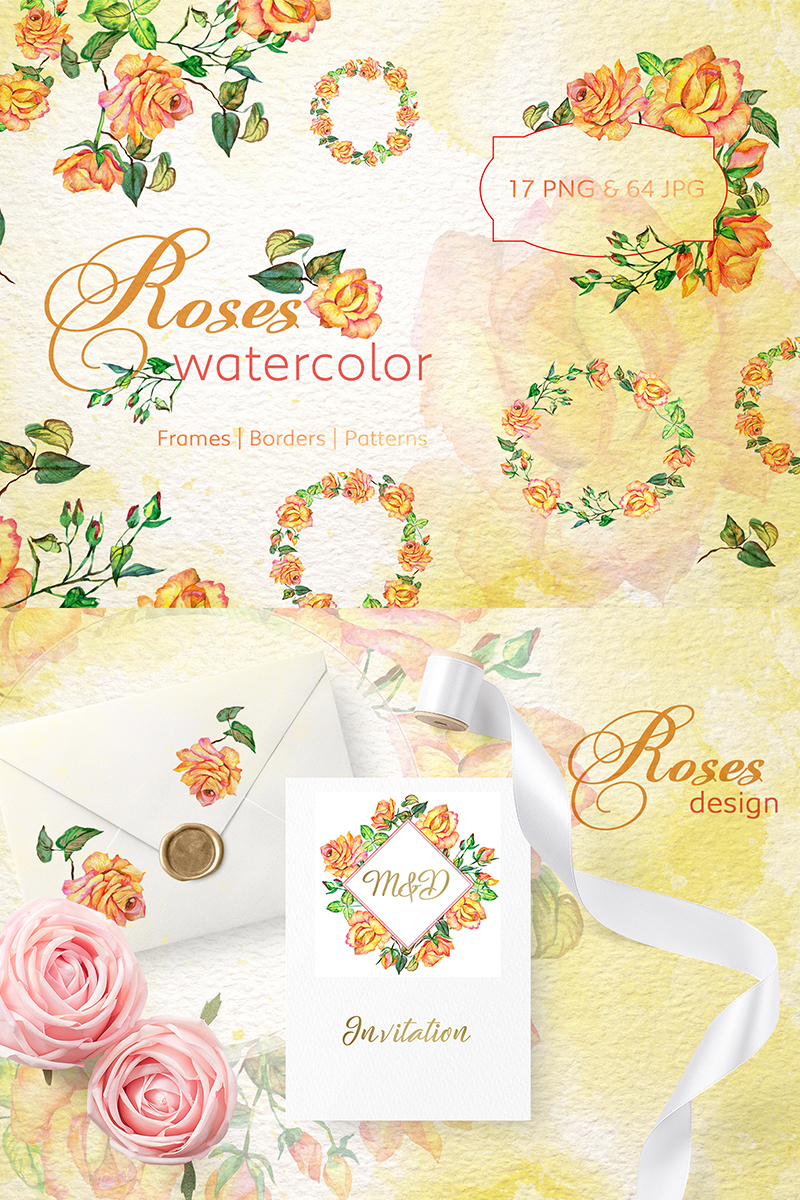 Roses Watercolor Yellow png - Illustration