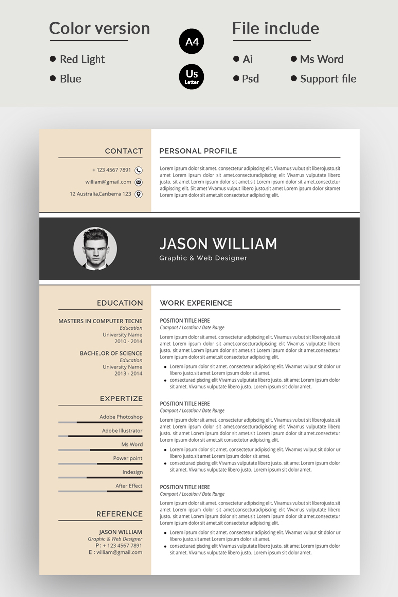 Jason William Modern Resume Template