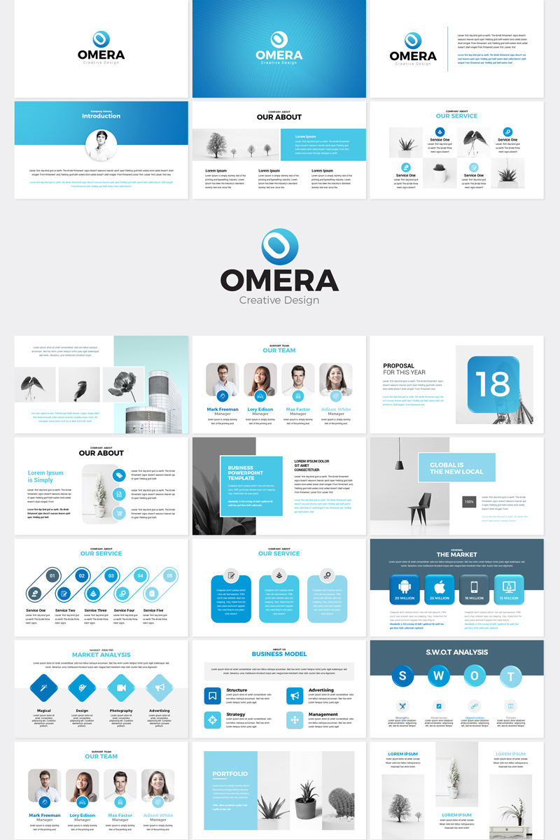 Omera - Modern Presentation PowerPoint template
