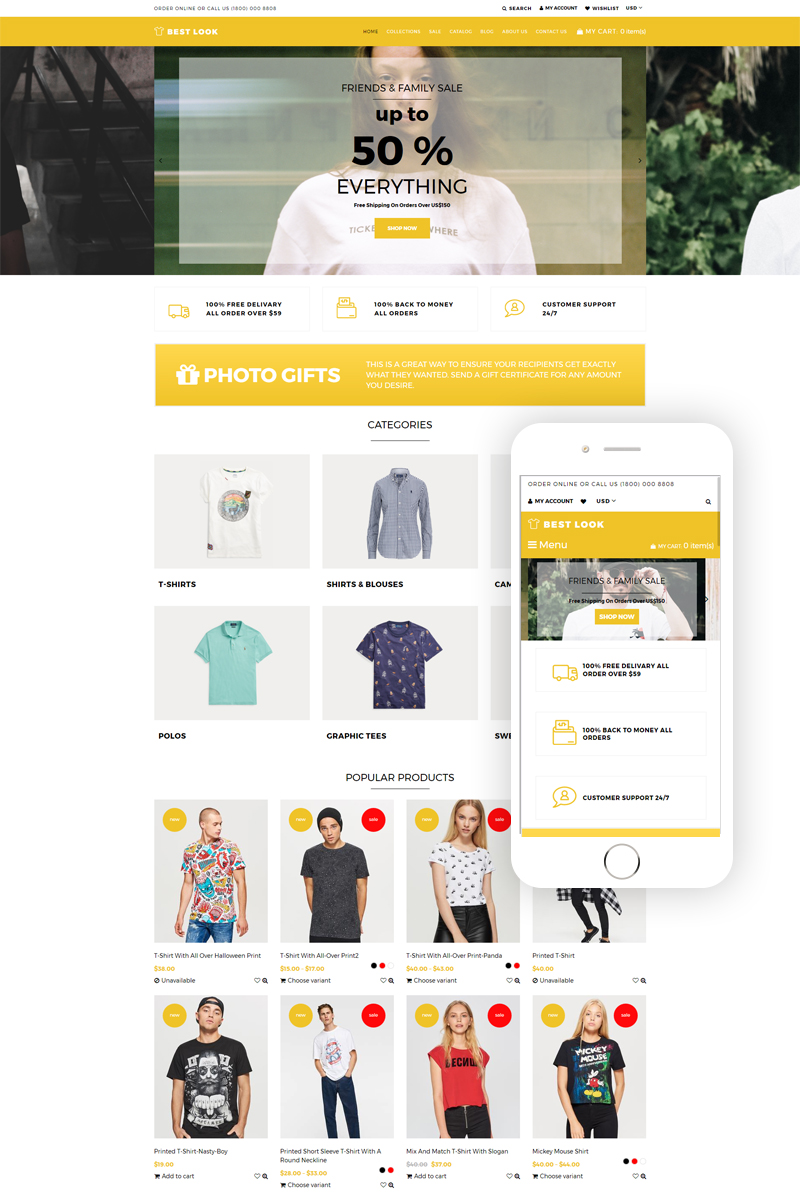 Best Look - T-Shirt Responsive Shopify Theme