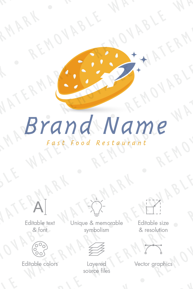 Rocket Burger Logo Template