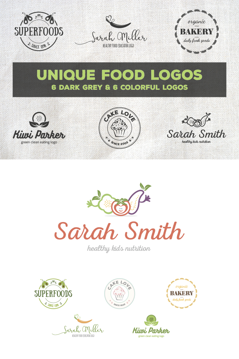 Unique Food Logos - Bundle Logo Template