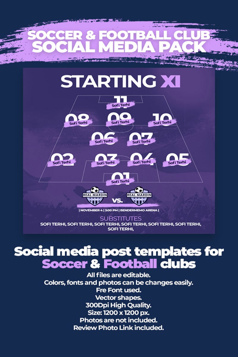 Soccer & Football Club Pack Social Media Template