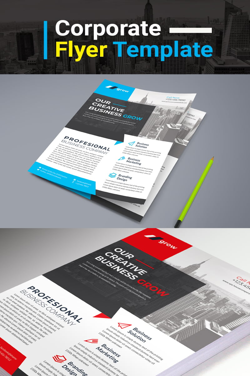 Creative Business Grow Flyer PSD - Corporate Identity Template