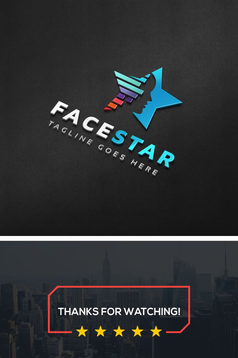 Face Star Logo Template