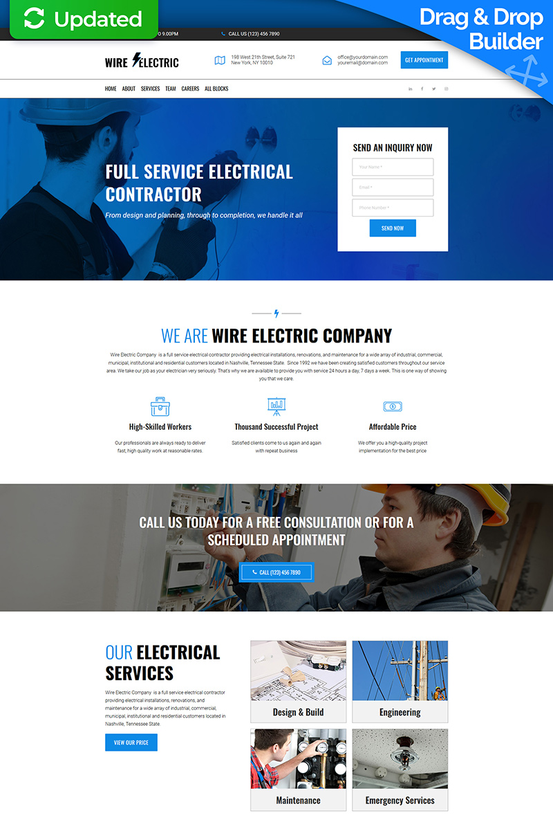 Wire Electric Landing Page Template