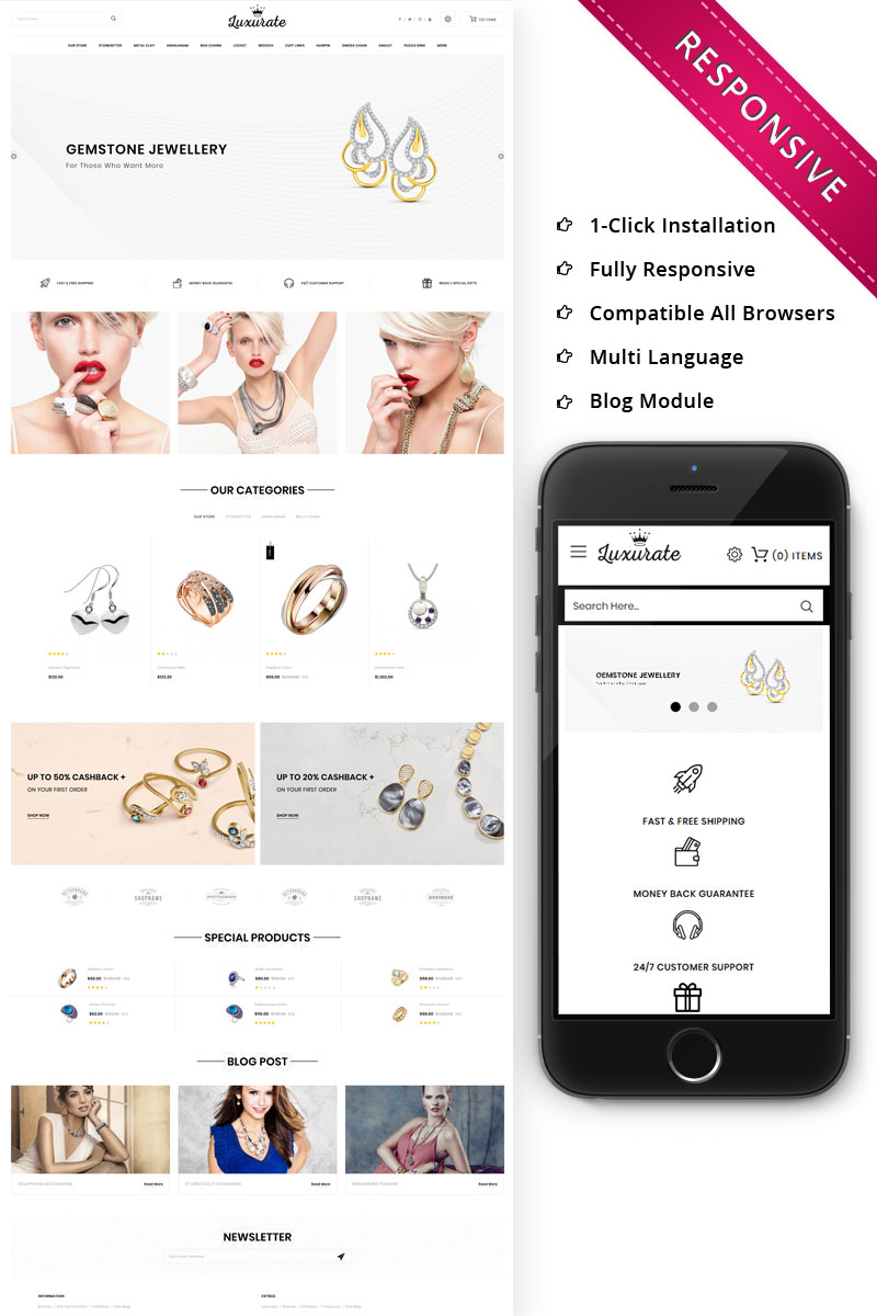 Luxurate - The Jewellery Store Responsive OpenCart Template