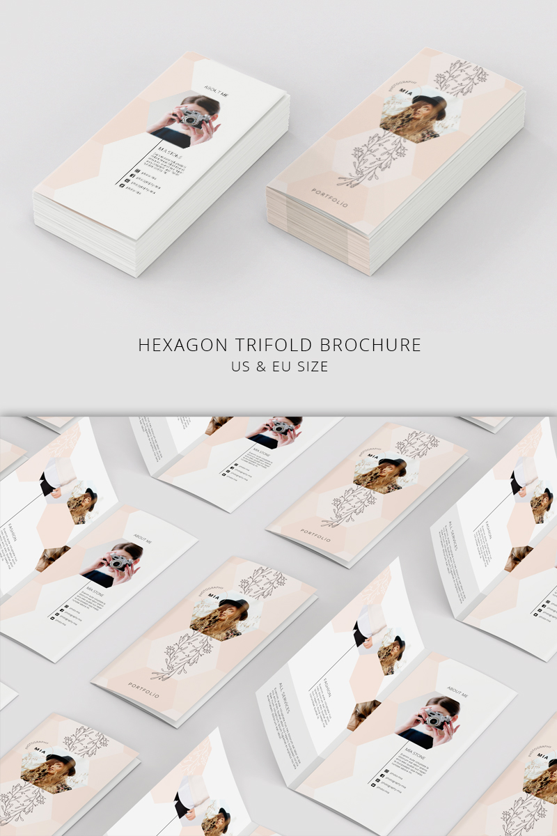 Portfolio Trifold Flyer Hexagon - Corporate Identity Template