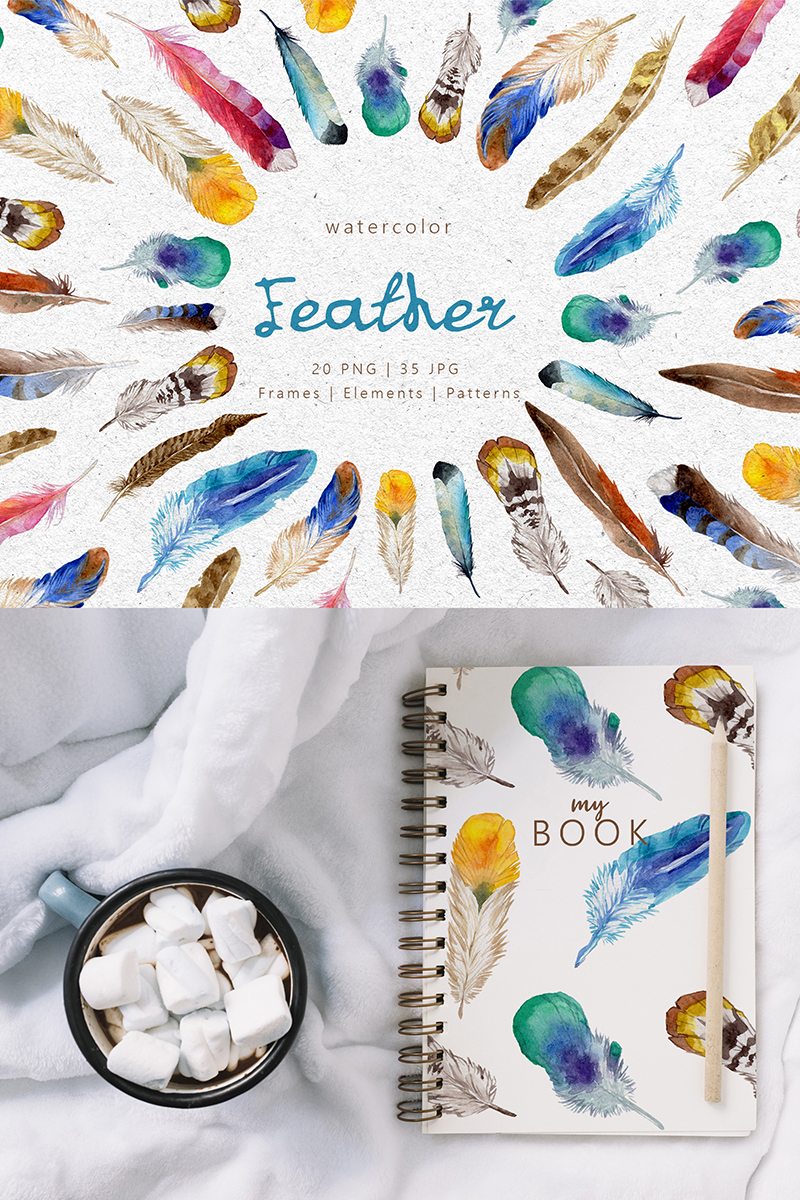 Feather Watercolor png - Illustration