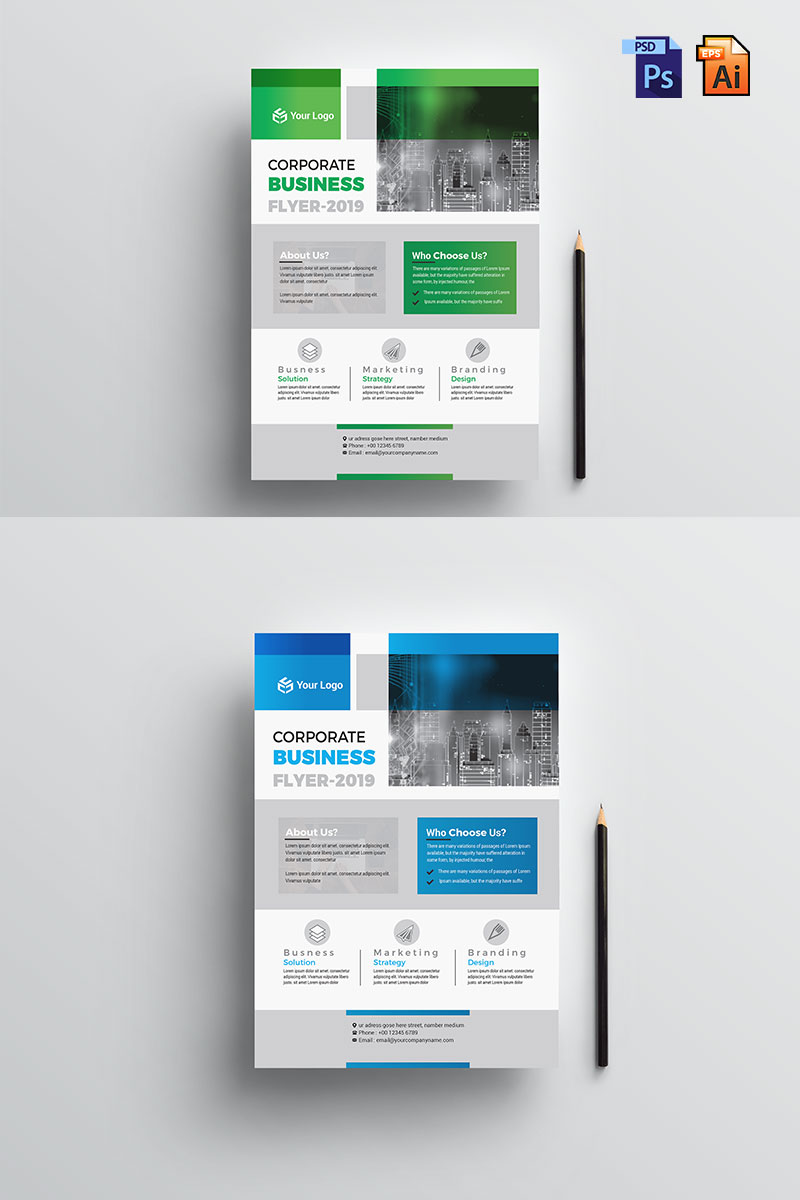 Professional Flyers EPS & PSD - Corporate Identity Template