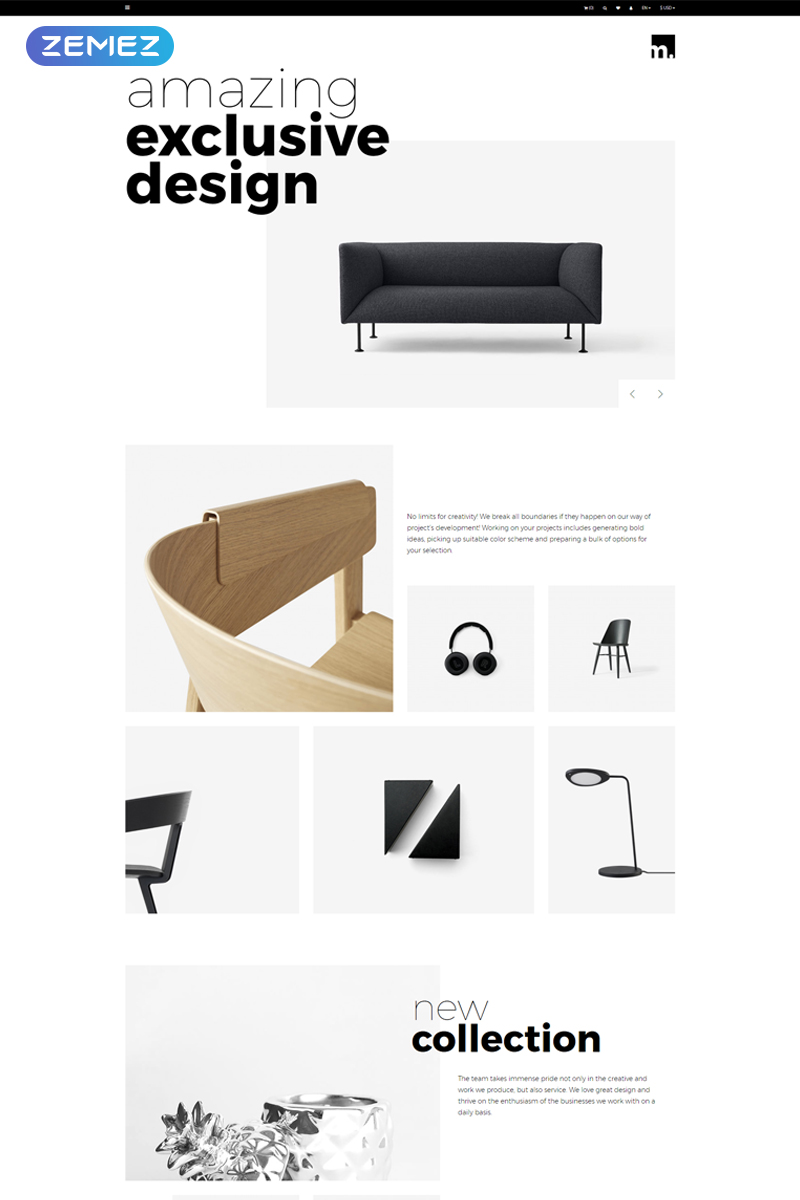 Furniture Store Minimalistic OpenCart Template