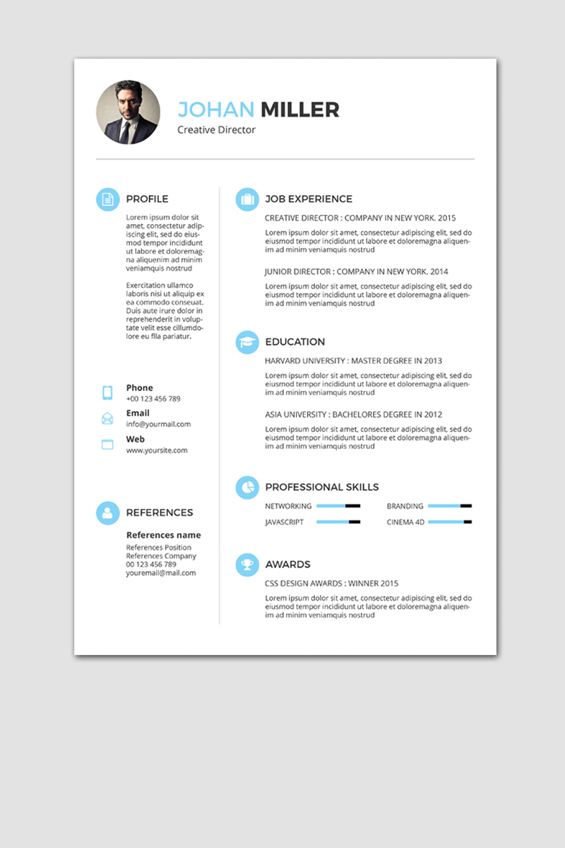 Johan Miller Resume Template