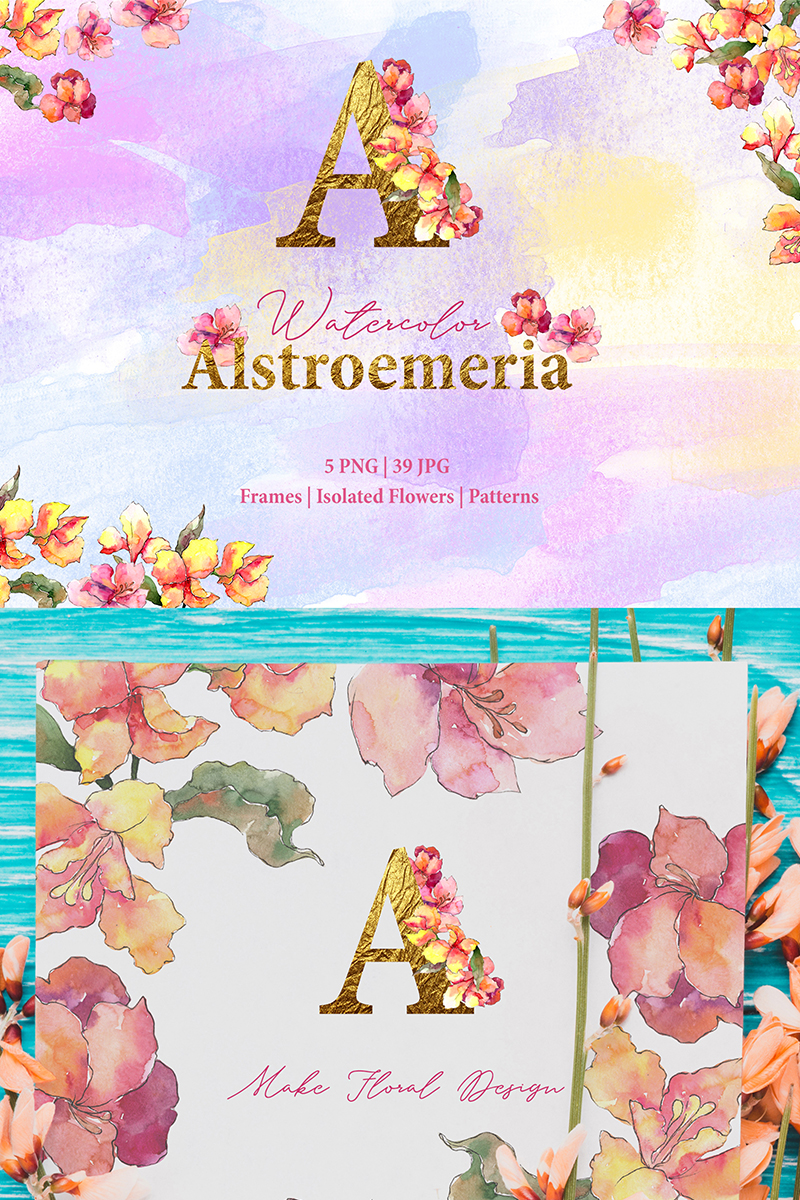 Alstroemeria Watercolor Png - Illustration