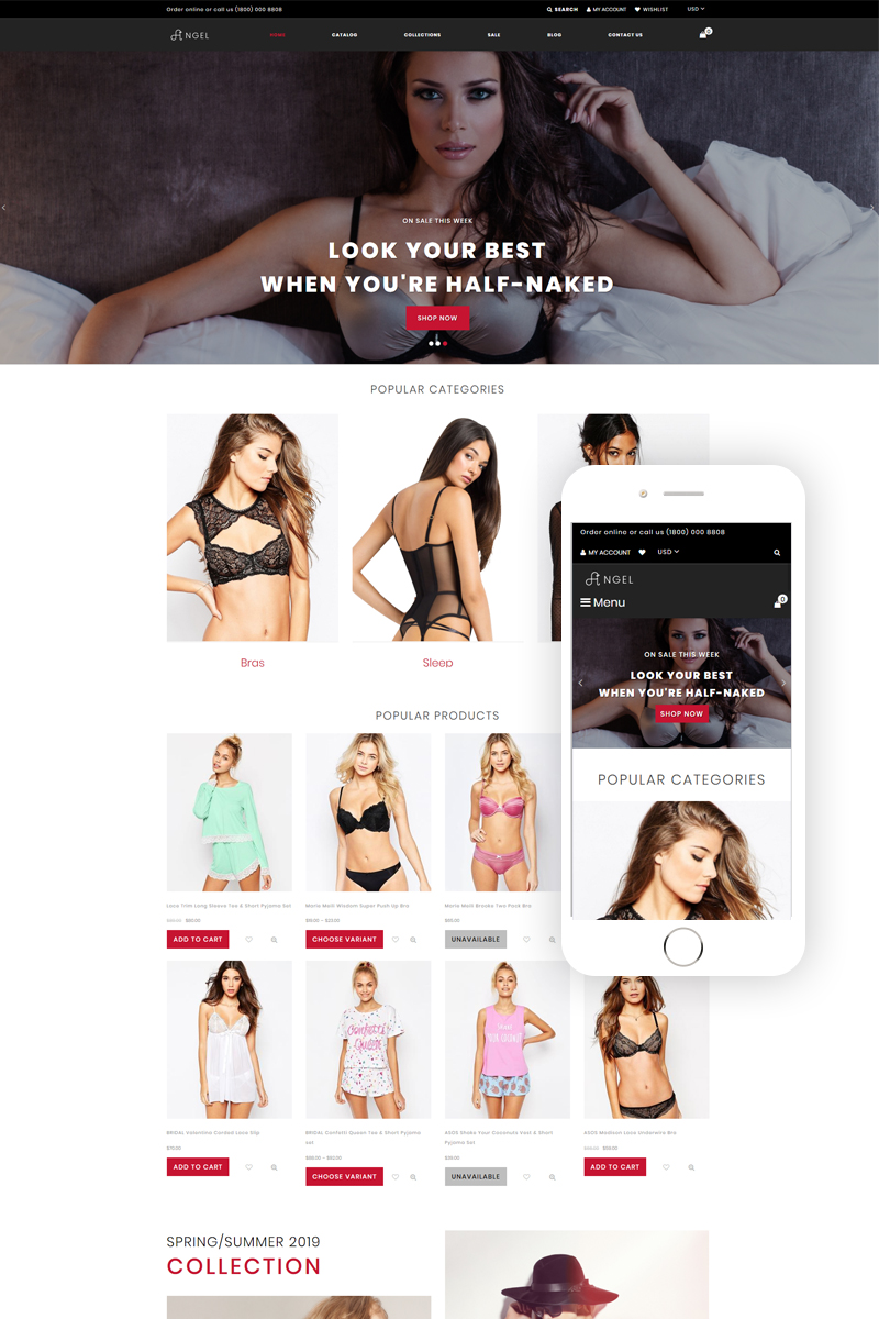 Angel - Lingerie Online Store Clean Shopify Theme