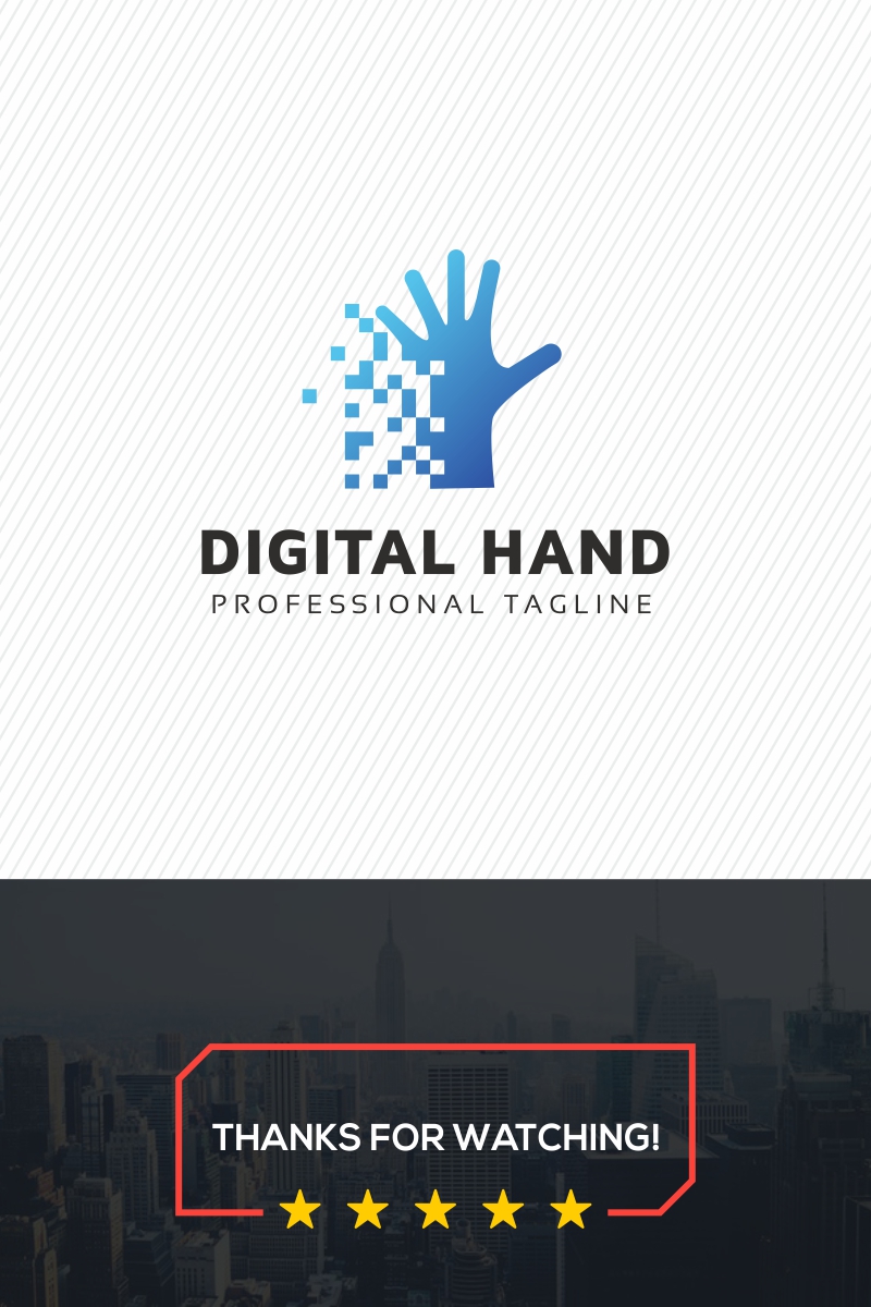Digital Hand Logo Template
