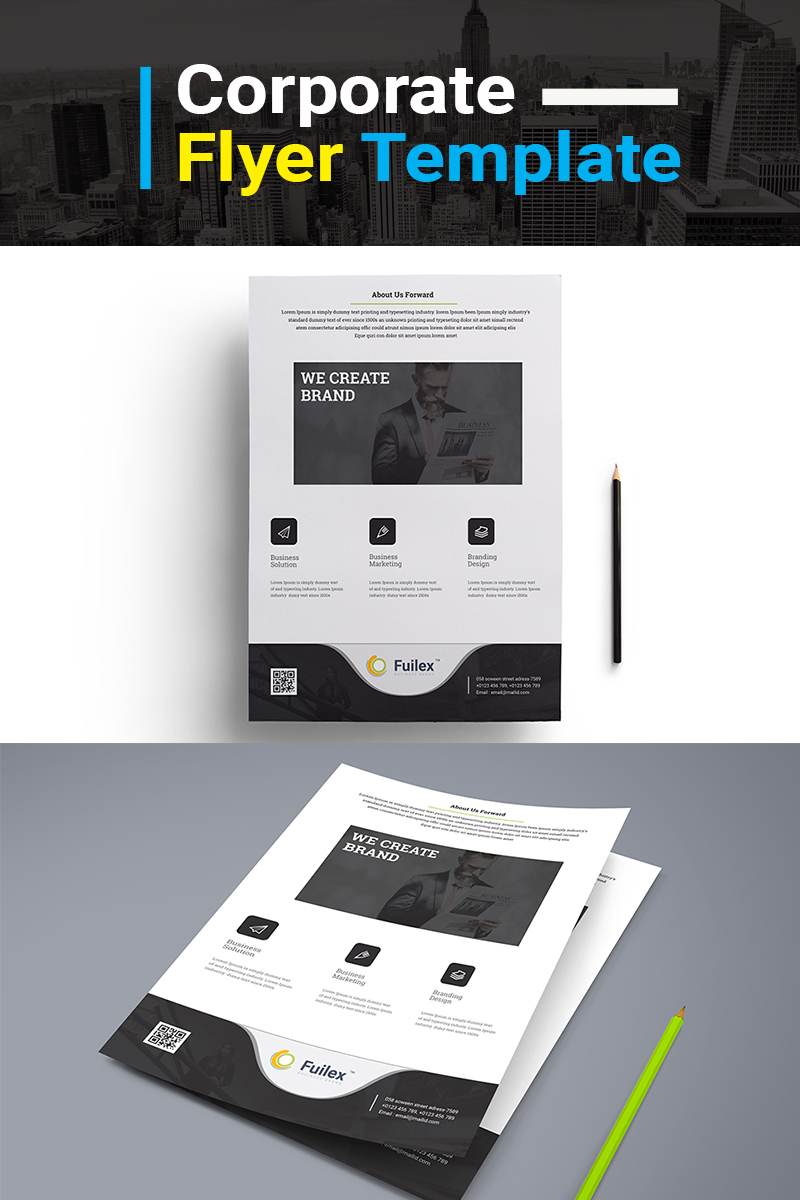 BRAND FLYER Templates with PSD File Format - Corporate Identity Template