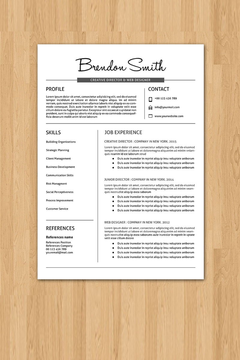 Brendon Smith Professional Resume Template