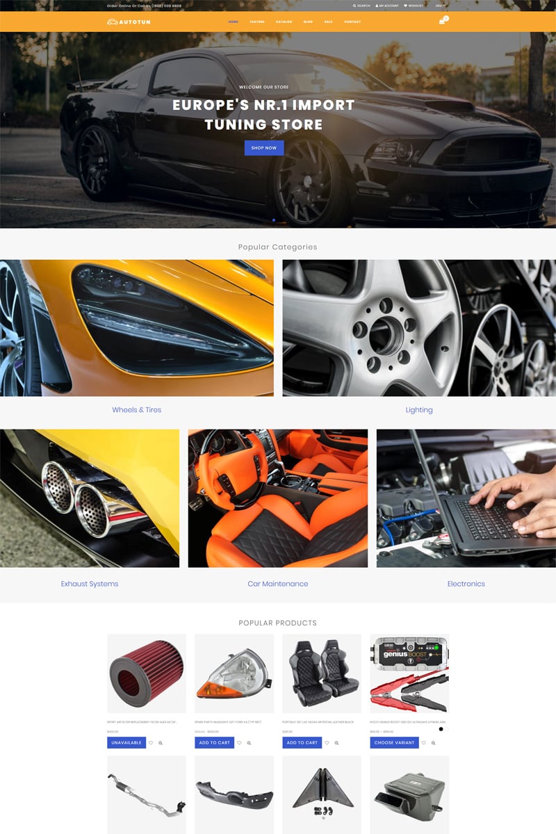 Autotun - Cars & Motorcycles Clean Shopify Theme