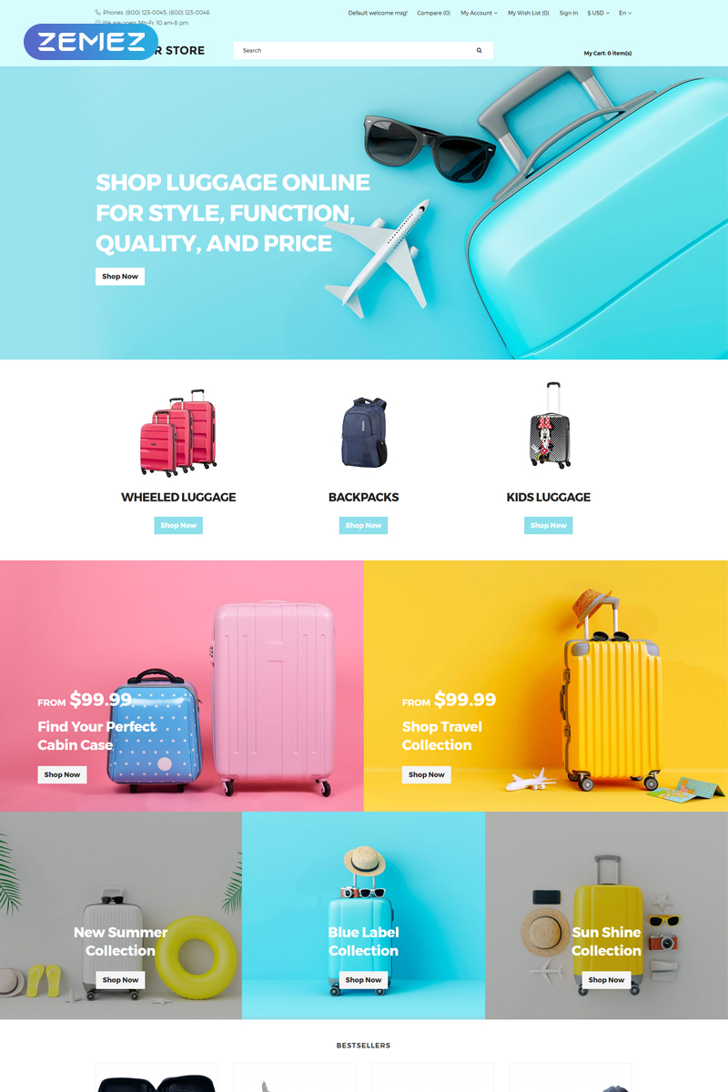 Tourister store - Travel Store Ready-to-use Clean OpenCart Template
