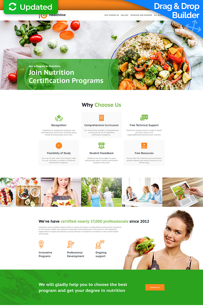 Healthline - Nutrition Landing Page Template