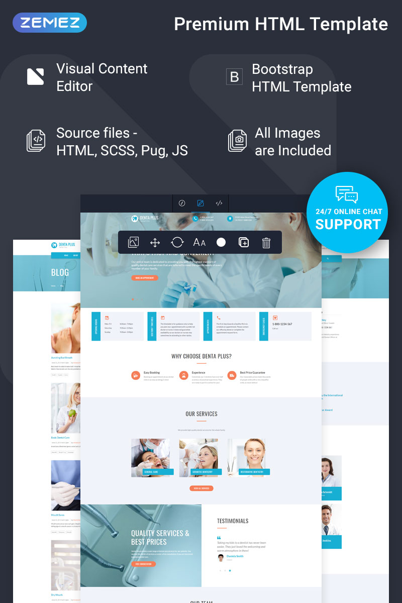 Denta Plus - Dentist Ready-to-Use Clean HTML Website Template
