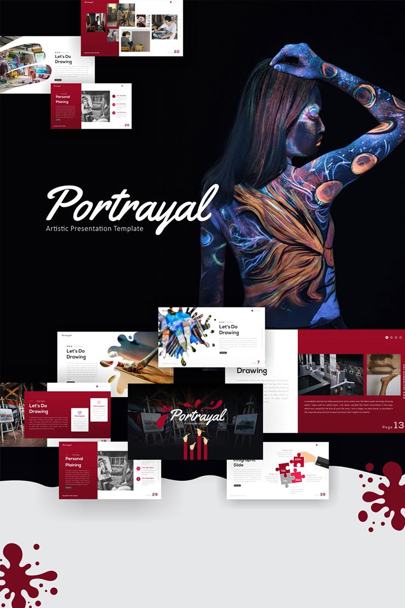 Portrayal - Artistic PowerPoint template