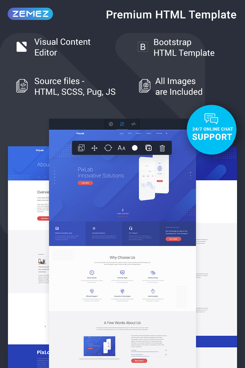 PixLab - Software Company Ready-to-Use Creative HTML Website Template