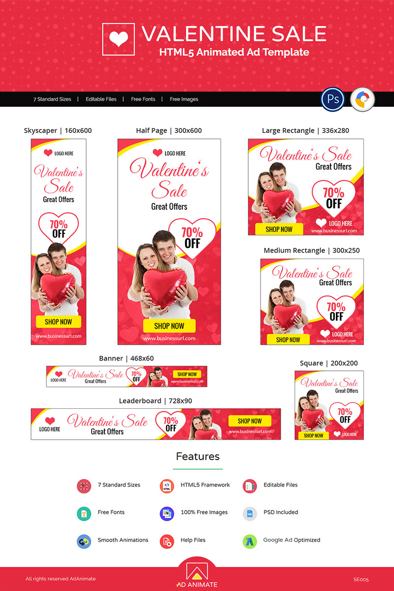 Valentine Sale Shopping Animated Banner