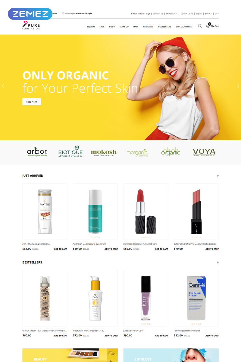 Pure - Beauty Supply Clean OpenCart Template
