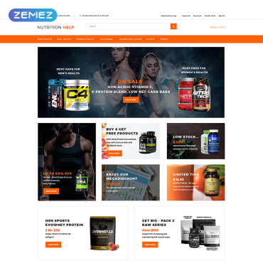 Ecommerce Food OpenCart Templates 77291