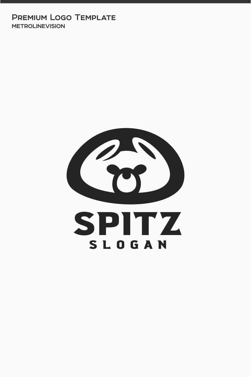 Pomeranian Dog Spitz Logo Template