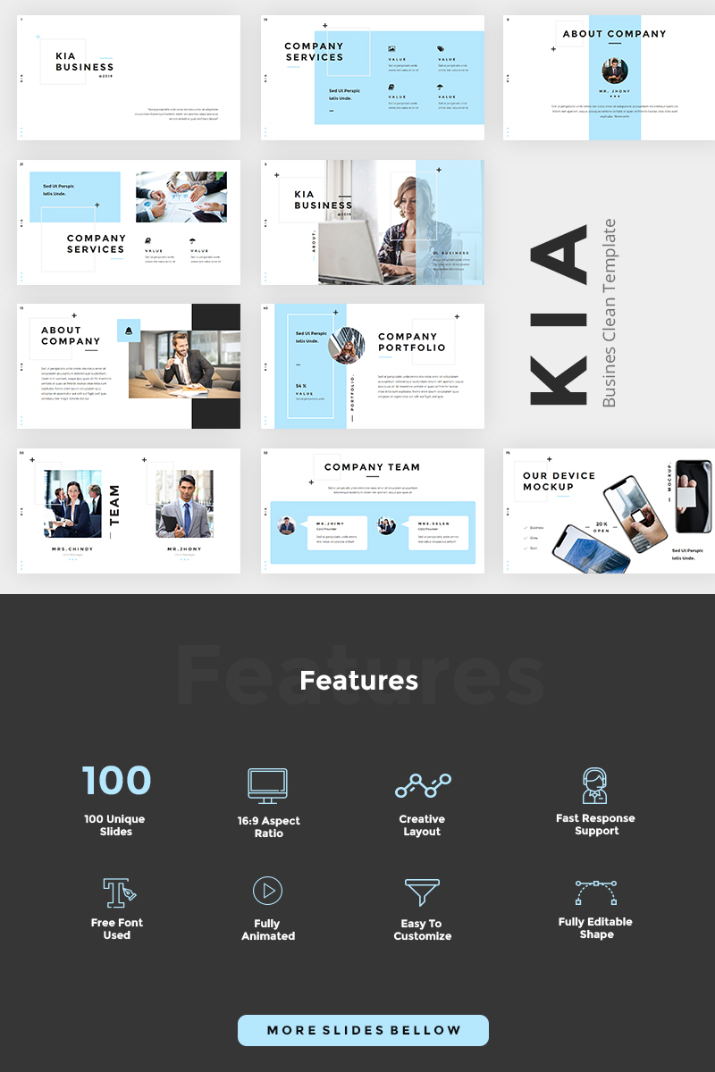 Kia - Business Clean Powerpoint PowerPoint template