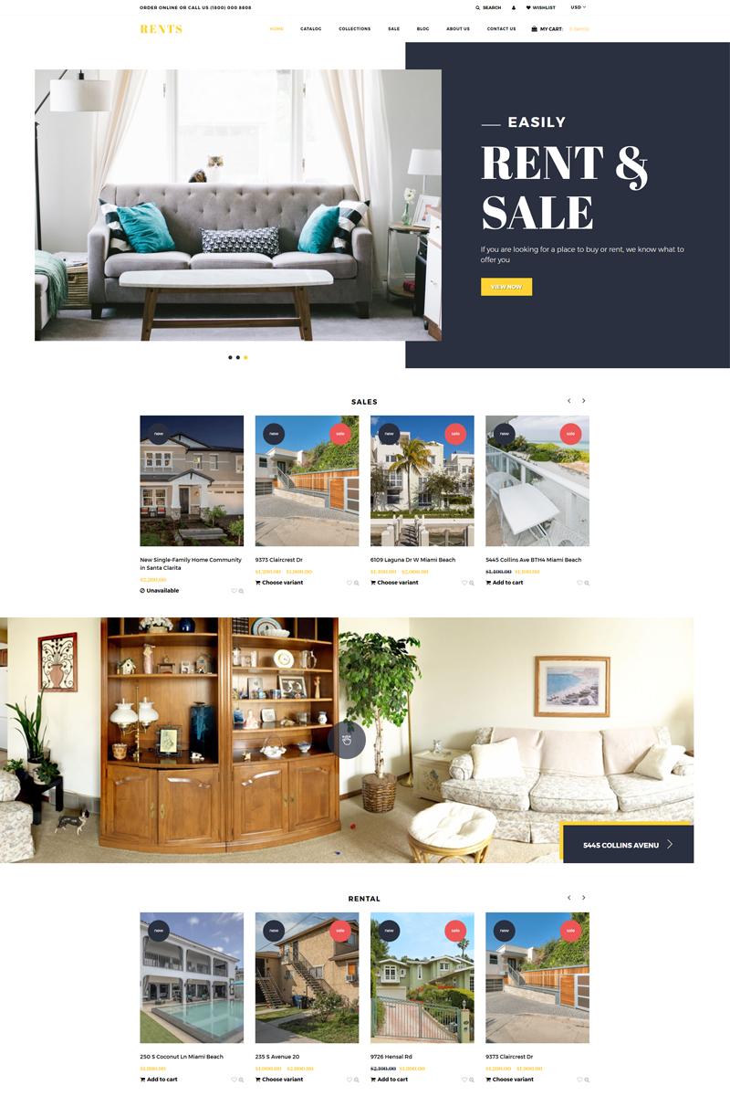 RENTS - Real Estate Multipage Clean Shopify Theme