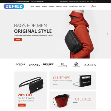 Bags Ecommerce OpenCart Templates 77486