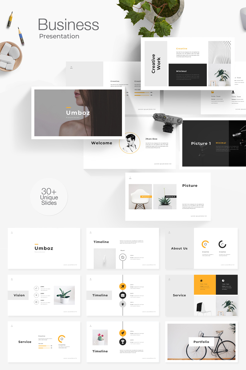 The Business Minimal Presentation PowerPoint template