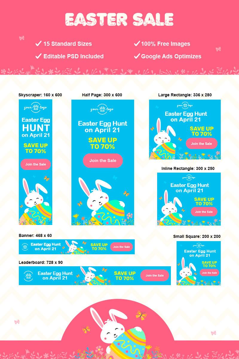 Easter Adwords Set Animated Banner