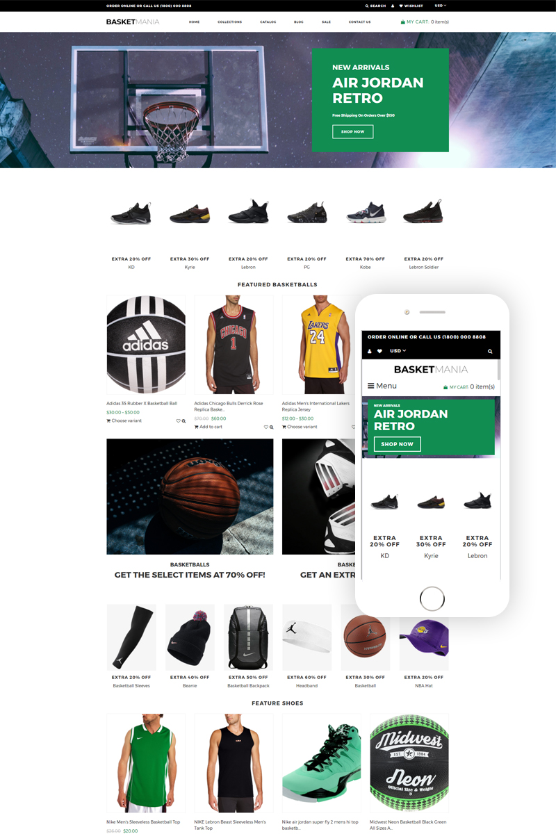 Basketmania - Basketball Multipage Clean Shopify Theme
