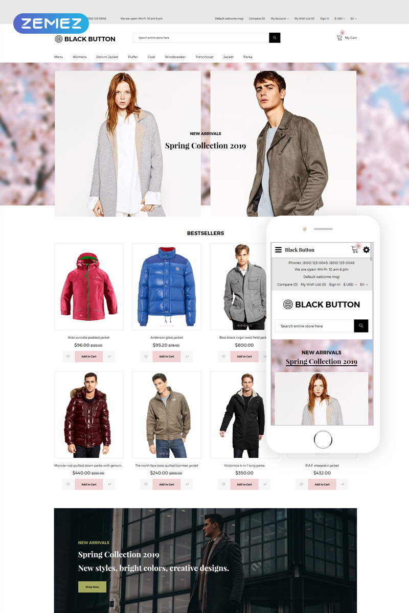 Black Button - Fashion Store Elegant OpenCart Template