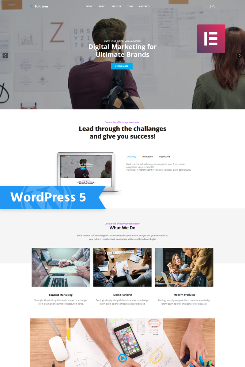 Solutem - Creative Agency Multipurpose Modern WordPress Elementor Theme