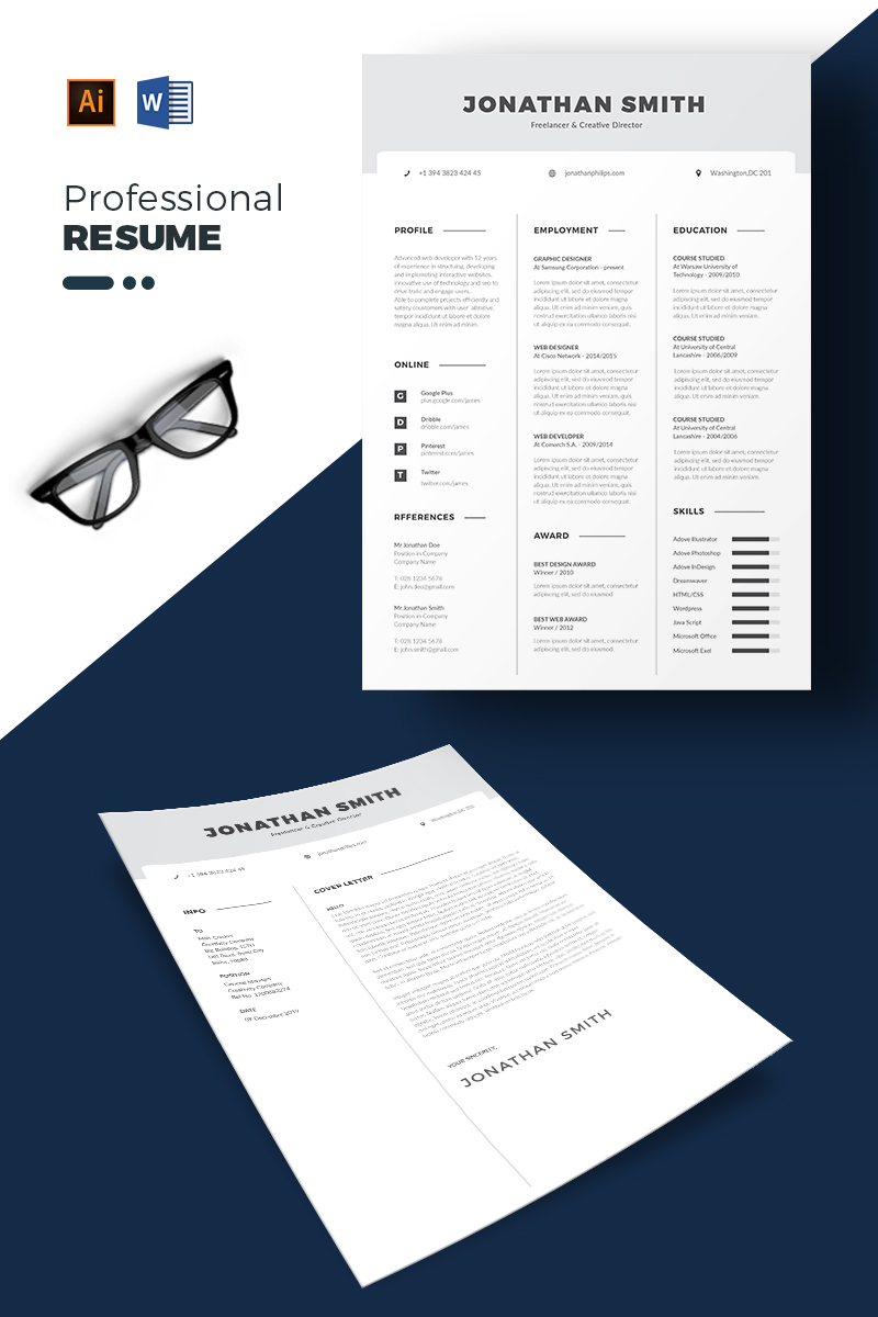 Jonathan Smith Resume Template & Cover Letter