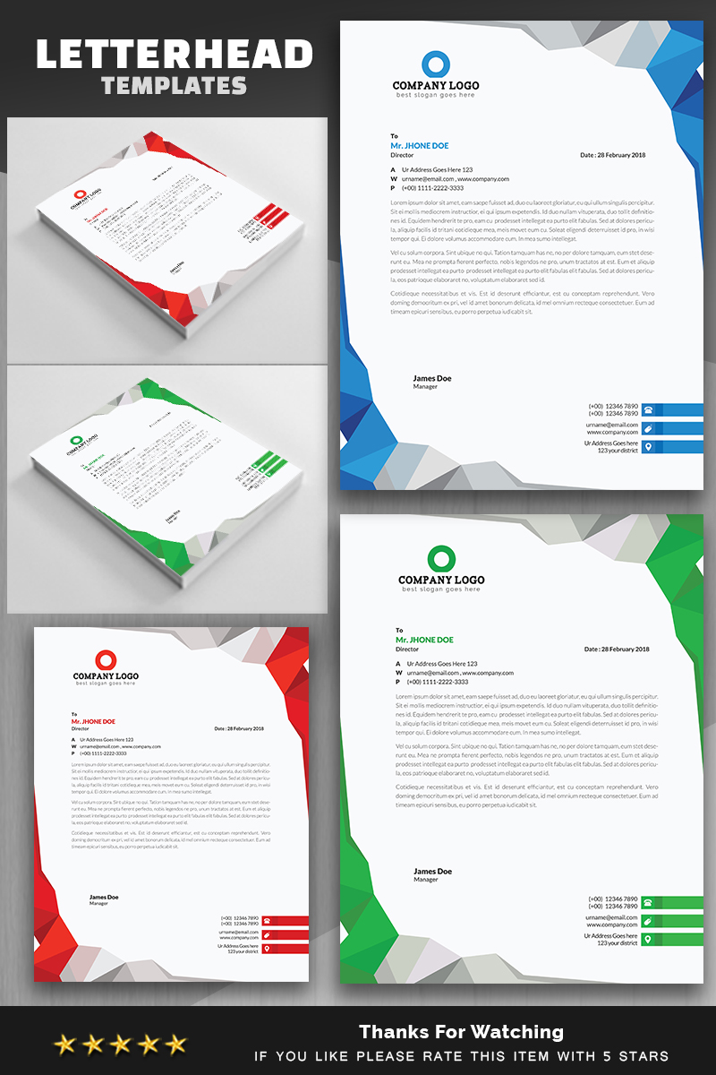 Abstract Polygon Letterhead - Corporate Identity Template