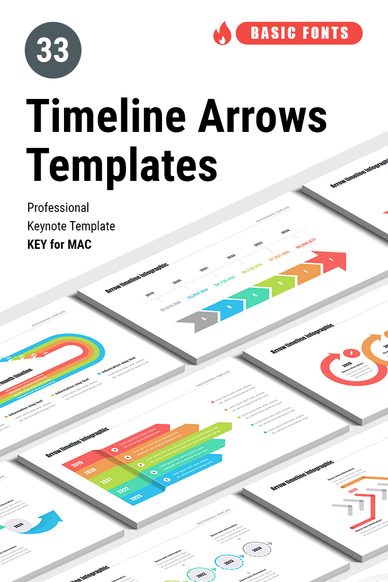 Timeline Arrows Templates for - Keynote template